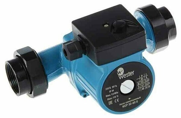 Wester циркуляционный насос WCP 32-60G (180 мм) (93 Вт) с гайками